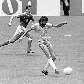 Sócrates na partida Brasil x Polônia pela Copa do Mundo de 1986