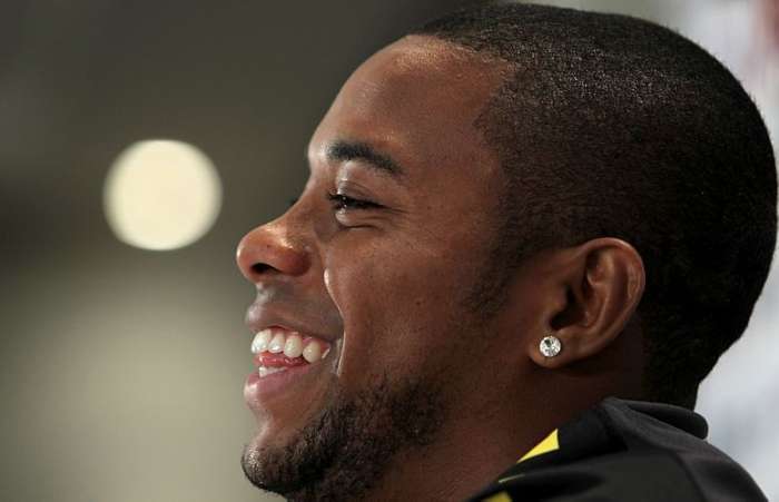 Jogador da Seleção Brasileira, Robinho, durante entrevista coletiva em Johannesburgo, África do Sul