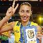 Sheilla exibe placa de melhor jogadora do Grand Prix de vôlei de 2009