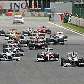 A largada do GP da Bélgica de F-1, com Fisichella mantendo a ponta