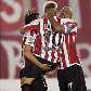 Jogadores do Estudiantes vibram com gol na vitória sobre o Libertad