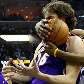 Pau Gasol disputa bola com Rudy Gay em vitória do Lakers sobre o Memphis Grizzlies, pela NBA Pau Gasol disputa bola com Rudy Gay em vitória do Lakers sobre o Memphis Grizzlies, pela NBA