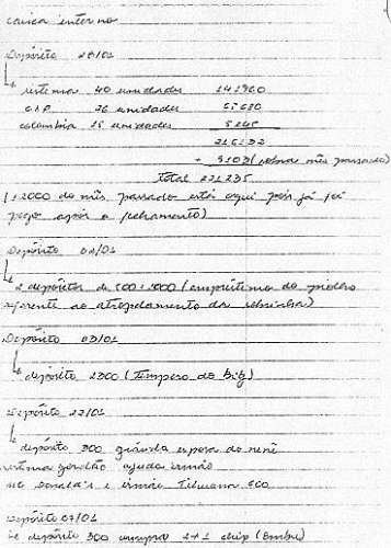 Movimentos finaceiros com tráfico de drogas em presídios de SP. 