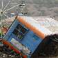 Circo local destruido pelas ondas geradas pelo terremoto em Iloca, Chile