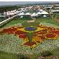 Mapa e bandeira do Brasil representados com flores no Show Rural em Cascavel (PR). 08/02/2010