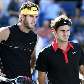 Del Potro e Roger Federer antes do início da decisão do US Open