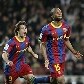 Keita comemora o gol da vitória do Barcelona sobre o Zaragoza