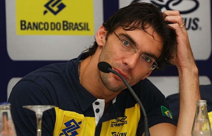 Seleção masculina de vôlei participa de coletiva de imprensa em São Paulo