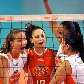 Jogadoras do Sollys/Osasco comemoram vitória sobre o Pinheiros/Mackenzie na Superliga