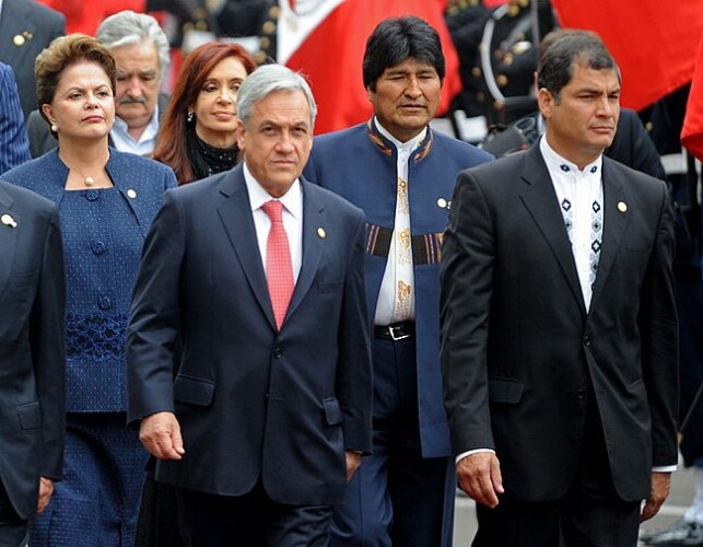 Dilma Roussef, José Mujica, Cristina Fernandez, Sebastián Piñera e Rafael Correa