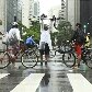 Protesto em solidariedade ao incidente que feriu ciclista