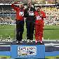 Nadine, Valerie e Gong no pódio do arremesso de peso do Mundial de atletismo Nadine, Valerie e Gong no pódio do arremesso de peso do Mundial de atletismo