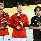 Cristiano Ronaldo, Rooney e Manso com troféus Cristiano Ronaldo, Rooney e Manso com troféus