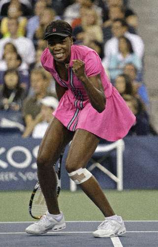 Venus Williams comemora vitória na estreia no US Open 2009