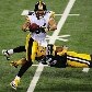 Hines Ward é bloqueado por Desmond Bishop dos Packers 