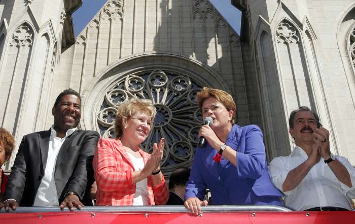 Mercadante com Dilma, Marta e Netinho em São Paulo - 07.07.2010