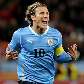 Vibração de Forlán após empatar a partida para o Uruguai, no estádio Green Point