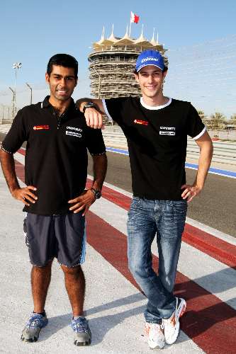 Karun Chandhok e Bruno Senna, da estreante HRT, estão no Bahrein para a abertura da F-1