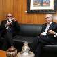 Gilmar Mendes e Michel Temer conversam na Câmara dos Deputados, em Brasília