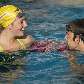Stephanie Rice e Michael Phelps descontraídos no intervalo do treino Stephanie Rice e Michael Phelps descontraídos no intervalo do treino