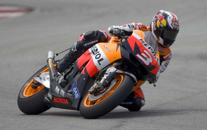 Dani Pedrosa, da Honda, durante treino em Sepang