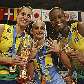 Danielle Lins, Fabi e Fabiana comemoram a conquista do Grand Prix de vôlei