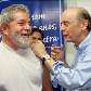 Lula e José Serra brincam no lançamento da campanha de vacinação contra gripe