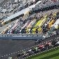Os caminhões oficina das equipes da Nascar no Autódromo de Daytona, nos EUA, antes de prova Os caminhões oficina das equipes da Nascar no Autódromo de Daytona, nos EUA, antes de prova
