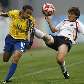 Marta disputa a bola na primeira disputa pelos Jogos Olímpicos de Pequim. 06/08/08 Marta disputa a bola na primeira disputa pelos Jogos Olímpicos de Pequim. 06/08/08