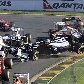 Logo após a largada, Bruno Senna se envolveu em um acidente Logo após a largada, Bruno Senna se envolveu em um acidente