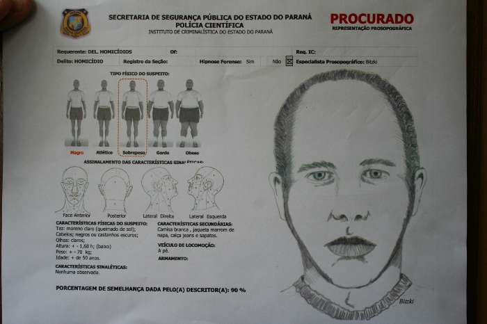 Suspeito de matar menina encontrada em mala em Curitiba (PR) tem retrato falado divulgado