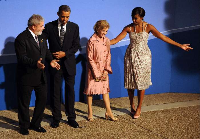 Presidentes e primeiras-damas jantaram juntos a noite da quinta-feira