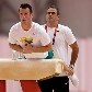 Ginastas Arthur Zanetti e Diego Hypólito treinam no Greenwich Olympic Park para os Jogos de Londres