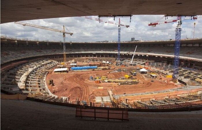 Estádios estão em obras para a Copa das Confederações