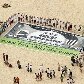 Protesto na praia de Copacabana contra o uso de combustíveis fósseis
