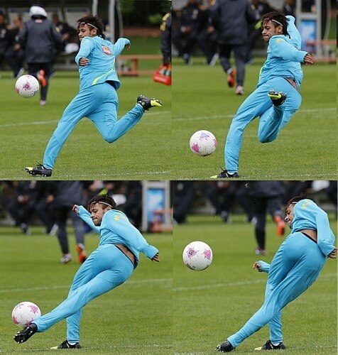 Neymar se prepara para último teste da seleção antes da estreia nos Jogos de Londres