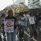 Protesto em solidariedade ao incidente que feriu ciclista