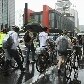 Protesto em solidariedade ao incidente que feriu ciclista