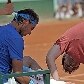 Nadal teve que fazer uma bandagem em seu pé esquerdo