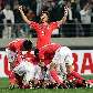 Jogadores da Coreia do Sul comemoram vitória sobre Coreia do Norte