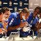 Júlio César, Adriano e Juan fazem a barba em evento da CBF no Rio