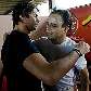 Nelsinho Piquet e Felipe Massa se cumprimentam antes de treino de kart