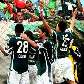 Jogadores do Palmeiras comemoraram a vitória com Obina