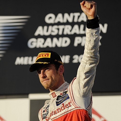 Button comemora a vitória no Grande Prêmio da Austrália