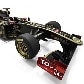 Visão diagonal frontal do Lotus Renault R31, carro da dupla Kubica/Petrov para a Fórmula 1 em 2011