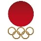 A logomarca da Olimpíada de 1964, disputada em Tóquio, no Japão A logomarca da Olimpíada de 1964, disputada em Tóquio, no Japão
