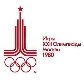 A logomarca da Olimpíada de 1980, disputada em Moscou, na Rússia (então União Soviética)