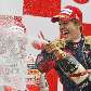 Sebastian Vettel faz a festa no pódio do GP da Itália