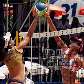 Talita e Carol disputam bola em jogo do Rainha da Praia Talita e Carol disputam bola em jogo do Rainha da Praia