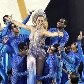 A escola de samba Beija-flor de Nilópolis desfila na Sapucaí, no Rio de Janeiro